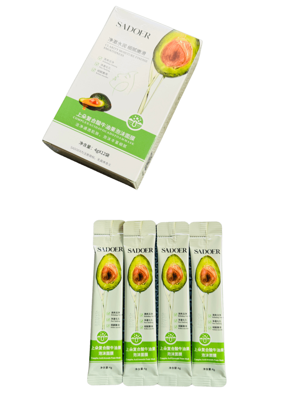 3e9bc72d-61e3-4a63-a9a5-09d4edad2453 Original SADOER Avocado Complex Acid Foam Mask (12 Pcs) Price in BD