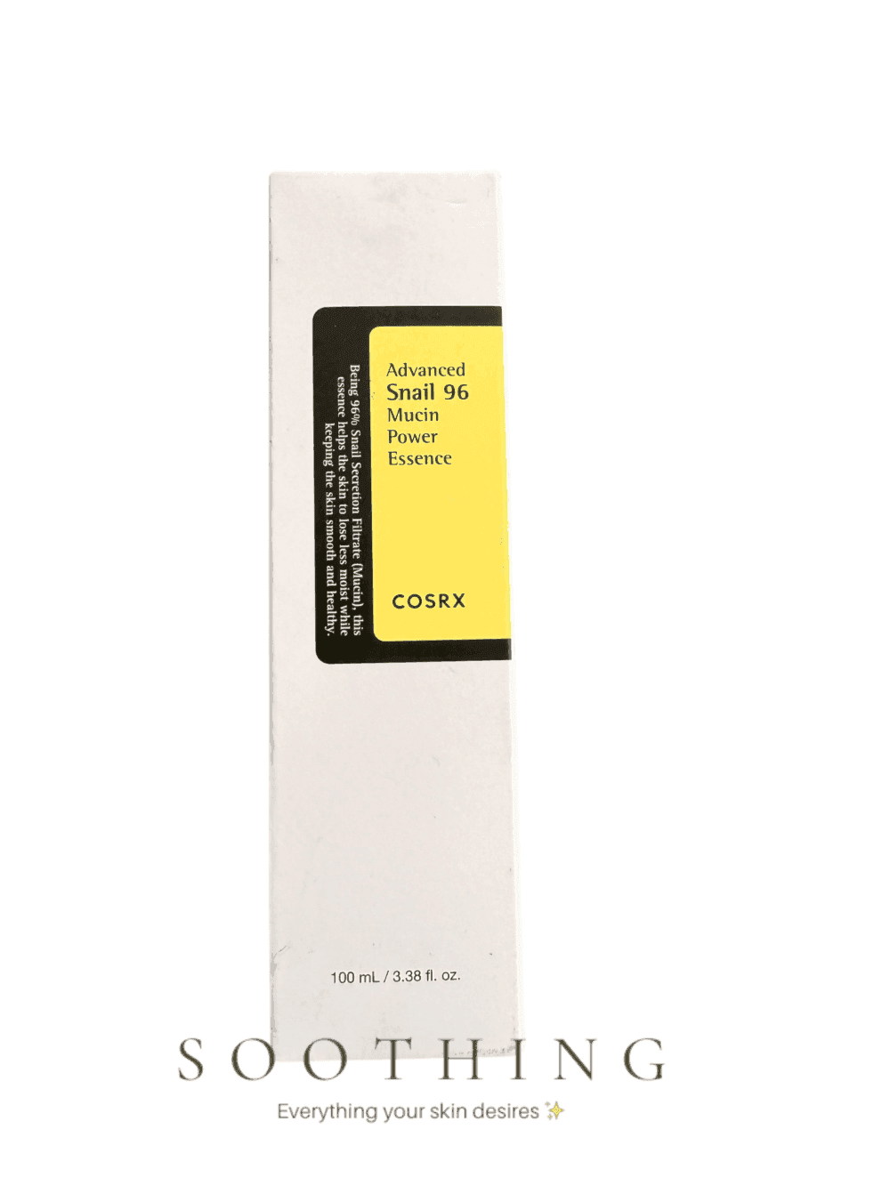 COSRX Advanced Snail 96 Mucin Power Essence 100ml box with 96.3% snail secretion filtrate COSRX Advanced Snail 96 Mucin Power Essence 100ml | 96.3% Snail Secretion Filtrate | Korean Hydrating Anti-Aging Serum - Image 1