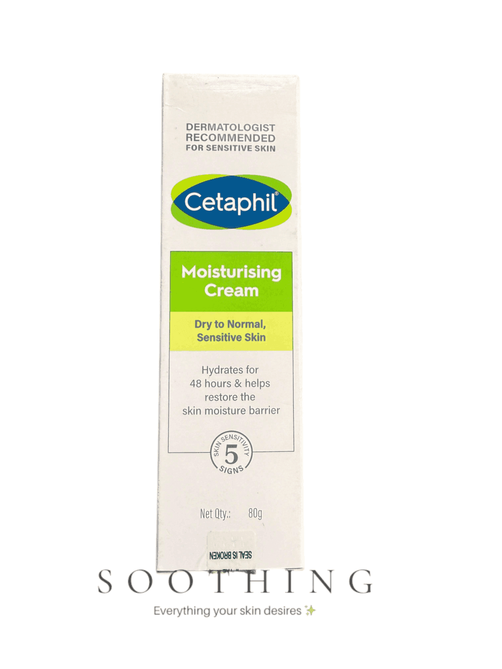Cetaphil Moisturising Cream 80g box dermatologist recommended dry sensitive skin 48 hour hydration Cetaphil Moisturising Cream 80g | Dermatologist Recommended for Dry Sensitive Skin | 48-Hour Hydration Face & Body - Image 1